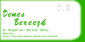 denes bereczk business card
